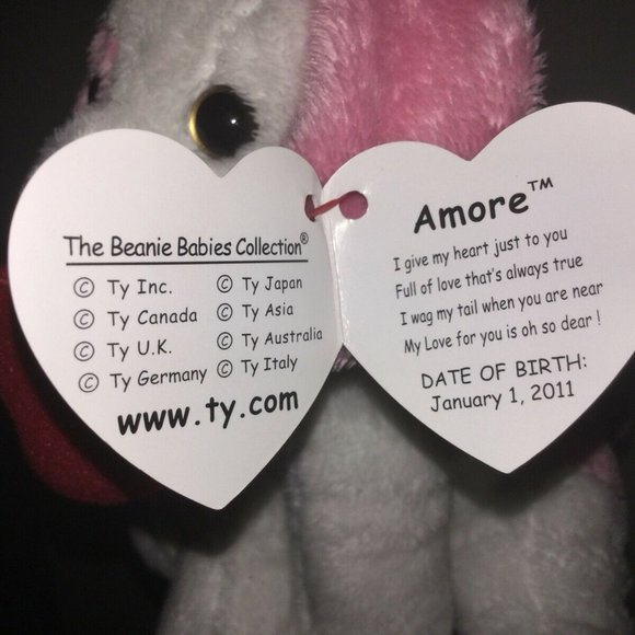 Lot of 2 TY Beanie Babies Valentine Armore & Amora - Picture 6 of 12